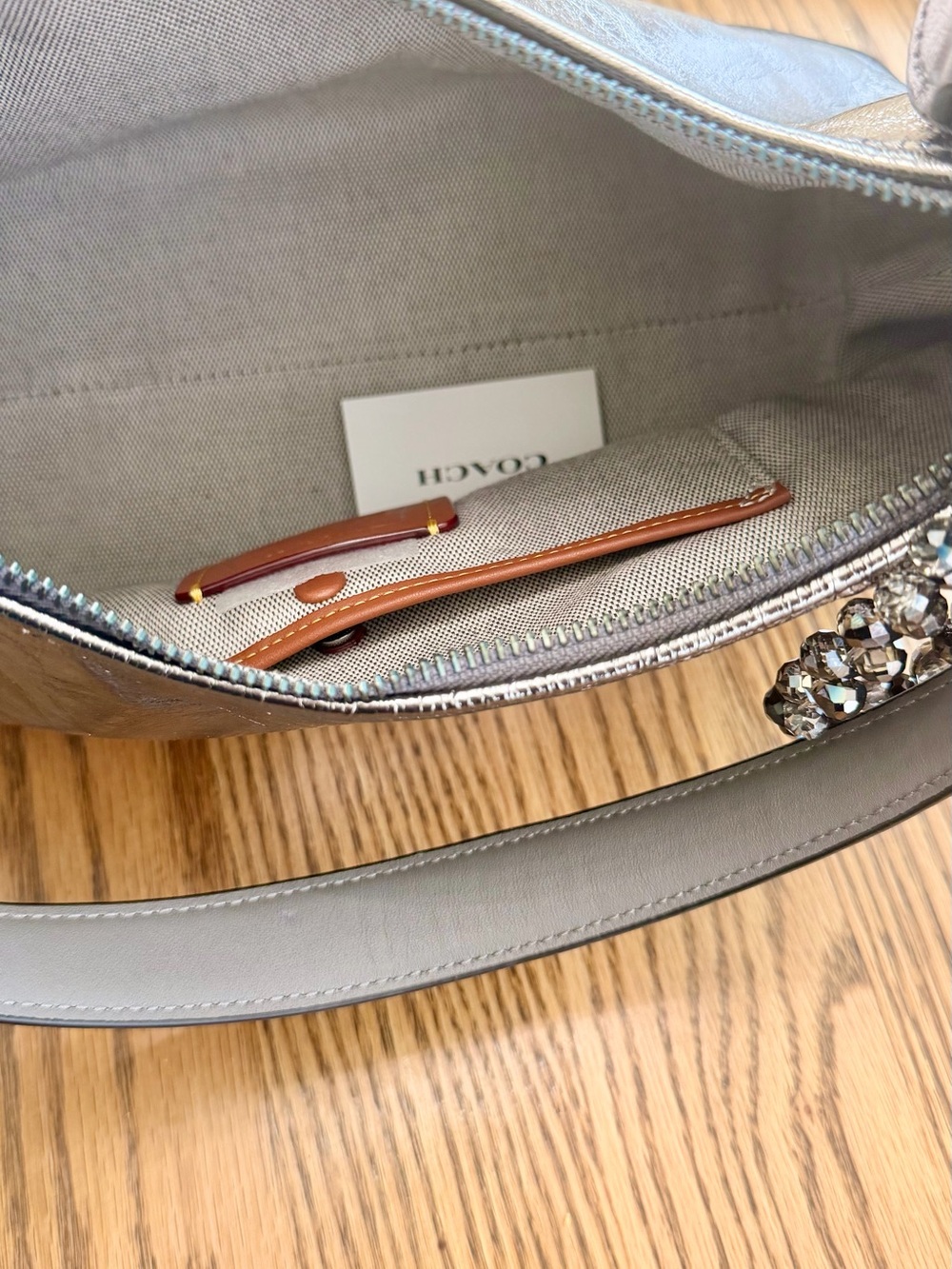 Coach Metallic Gray Patent Mini Shoulder/Crossbody Bag - Picture 5 of 5